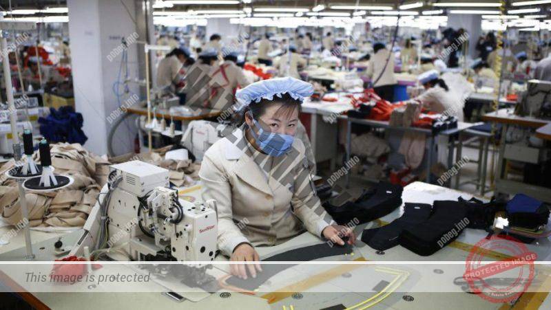 Цех в южнокорейской швейной фабрике