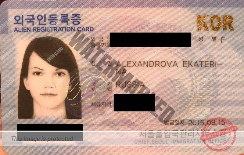 Южнокорейская ID-карта для иностранных граждан